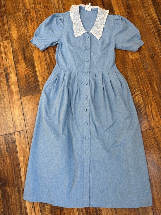 Laura Ashley Chambray Vintage Dress 8 - Picture 3 of 7